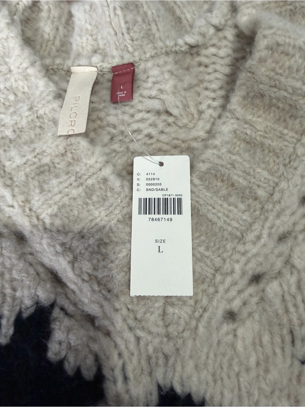 Anthropologie Sweater Vest Black Cat Cable Knit Chunky Wool Eclectic Grandpa - Picture 5 of 15